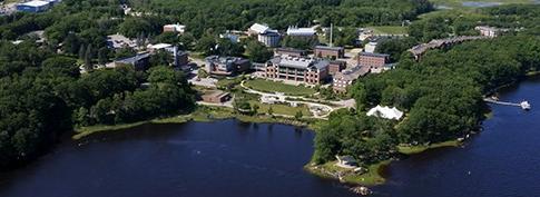 Aerial view of U N E's Biddeford campus